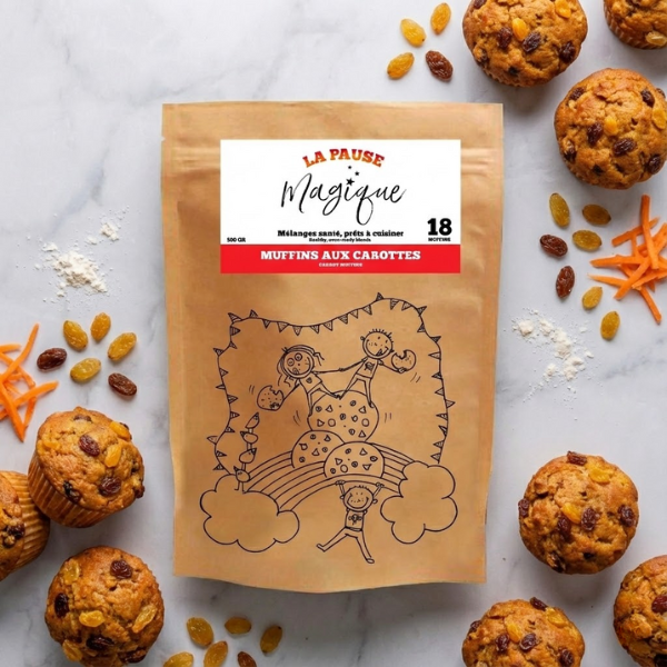 Muffins aux carottes et raisins dorés