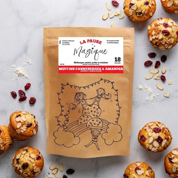 Muffins canneberges et amandes